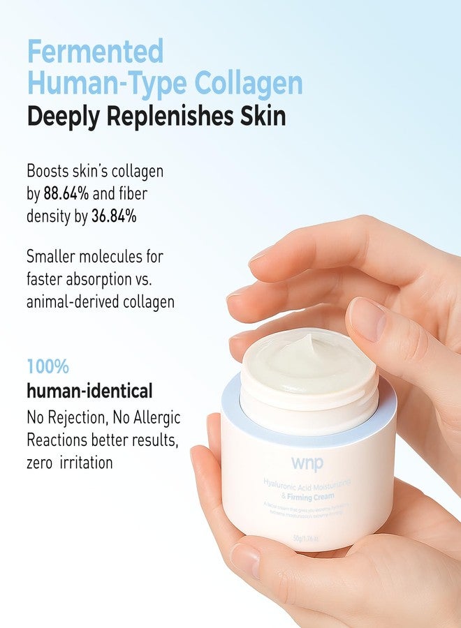 WNP Hyaluronic Acid Moisturizing & Firming Cream -4D Hyaluronic Acid, Aloe Vera,Peptides,Collagen,Ceramides Anti-Aging Face Moisturizer Vegan SkinCare for Fine Lines,Wrinkles Dry Sensitive Skin - Image 2